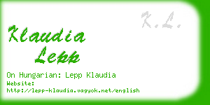 klaudia lepp business card